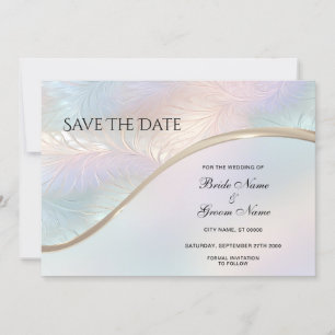 Modern Abstract Iridescent Save The Date