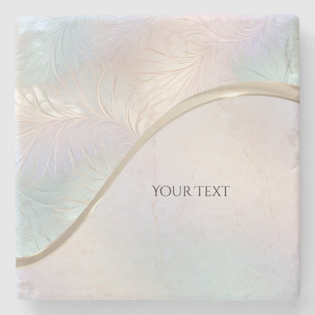 Modern Abstract Iridescent Stone Coaster (Front)