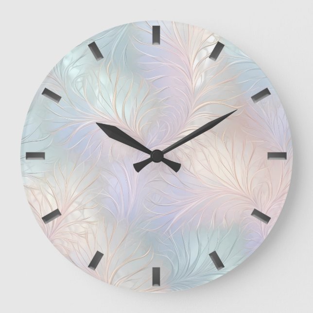 Modern Abstract Iridescent Wall Clock (Front)