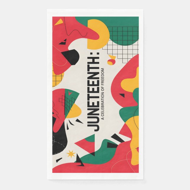 Modern Abstract Juneteenth Freedom Celebration Art Napkin (Front)