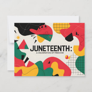 Modern Abstract Juneteenth Freedom Celebration Art Postcard