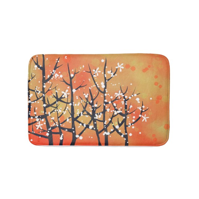 Modern Abstract Landscape Burnt Orange Bath Mat (Front)