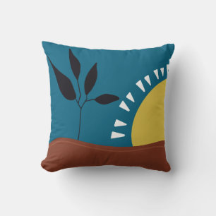 Modern abstract landscape sun minimalist  throw pillow