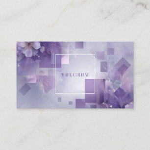 Modern Abstract Lavender Floral Gold Geometric Business Card