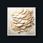 Modern Abstract Layered Paper Art - Elegant Neutra Canvas Print<br><div class="desc">A sophisticated 3D abstract composition featuring organic, flowing layers of paper in neutral beige, cream, and blush tones. Interspersed with shimmering gold leaf textures and delicate golden leaves, this piece creates a harmonious balance of texture and luxury. Perfect for minimalist living rooms, chic boutiques, or any space seeking a touch...</div>