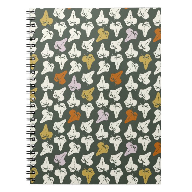 Modern Abstract Leaf Pattern Notebook (Front)