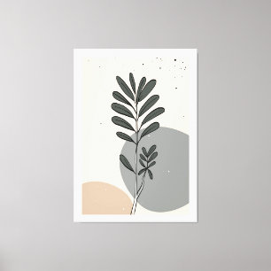 Modern abstract leaves canvas print