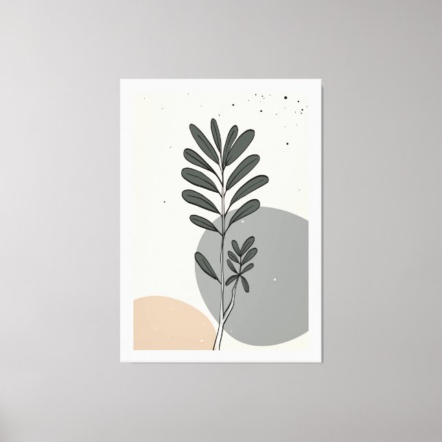 Modern abstract leaves canvas print (Front)