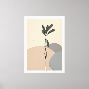 Modern abstract leaves canvas print
