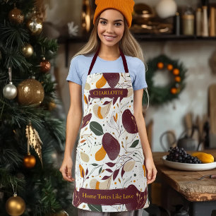 Modern Abstract Leaves with Personalized Name  Apron