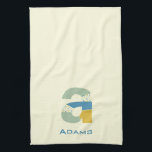 Modern Abstract Letter A Monogram Initial Kitchen Towel<br><div class="desc">Tea towel featuring an abstract modern monogram.</div>