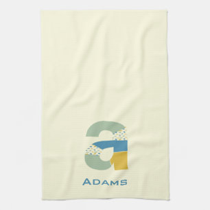 Modern Abstract Letter A Monogram Initial Kitchen Towel