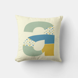 Modern Abstract Letter A Monogram Initial Throw Pillow