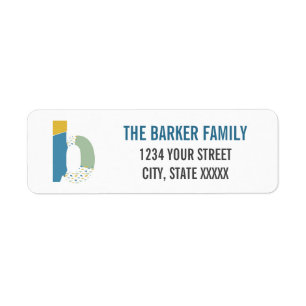 Modern Abstract Letter B Monogram Initial Address