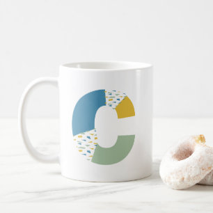 Modern Abstract Letter C Monogram Initial Coffee Mug