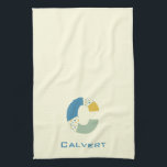 Modern Abstract Letter C Monogram Initial Kitchen Towel<br><div class="desc">Tea towel featuring an abstract modern monogram.</div>