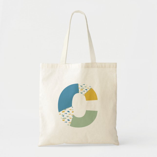 Modern Abstract Letter C Monogram Initial Tote Bag (Front)