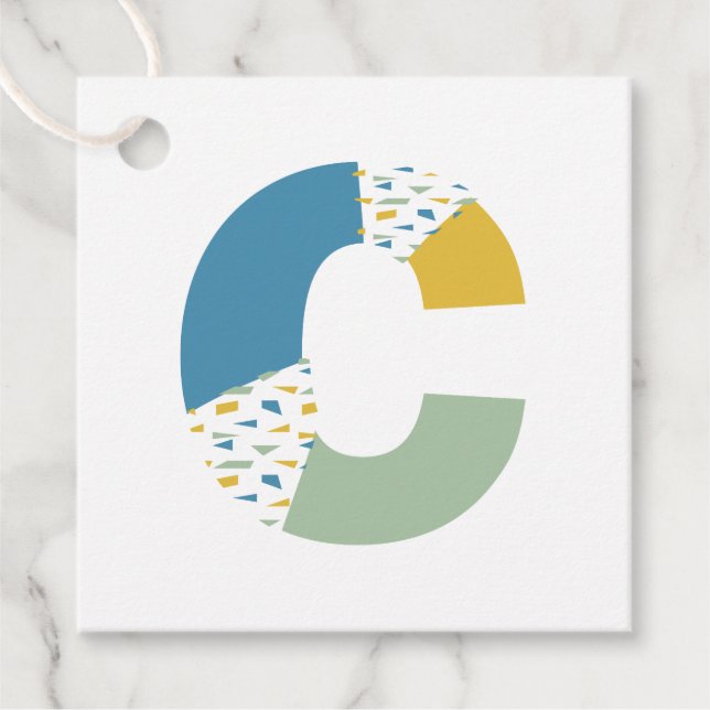 Modern Abstract Letter C Monogram Personalized Favour Tags (Front)
