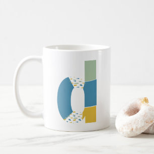 Modern Abstract Letter D Monogram Initial Coffee Mug