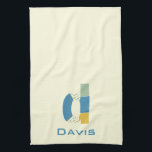 Modern Abstract Letter D Monogram Initial Kitchen Towel<br><div class="desc">Tea towel featuring an abstract modern monogram.</div>