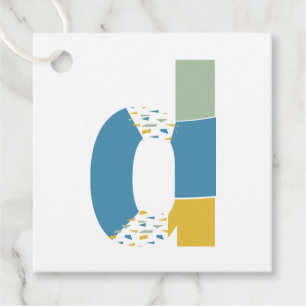 Modern Abstract Letter D Monogram Personalized Favour Tags