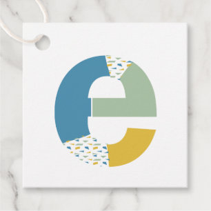 Modern Abstract Letter E Monogram Personalized Favour Tags