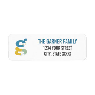 Modern Abstract Letter G Monogram Initial Address