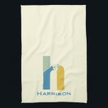 Modern Abstract Letter H Monogram Initial Kitchen Towel<br><div class="desc">Tea towel featuring an abstract modern monogram.</div>