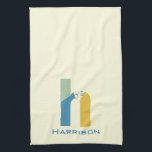Modern Abstract Letter H Monogram Initial Kitchen Towel<br><div class="desc">Tea towel featuring an abstract modern monogram.</div>