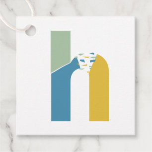 Modern Abstract Letter H Monogram Personalized Favour Tags