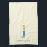 Modern Abstract Letter J Monogram Initial Kitchen Towel<br><div class="desc">Tea towel featuring an abstract modern monogram.</div>