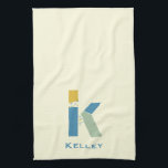 Modern Abstract Letter K Monogram Initial Kitchen Towel<br><div class="desc">Tea towel featuring an abstract modern monogram.</div>