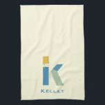 Modern Abstract Letter K Monogram Initial Kitchen Towel<br><div class="desc">Tea towel featuring an abstract modern monogram.</div>