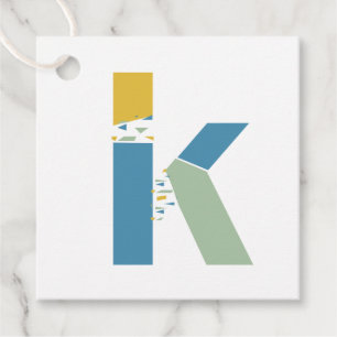 Modern Abstract Letter K Monogram Personalized Favour Tags