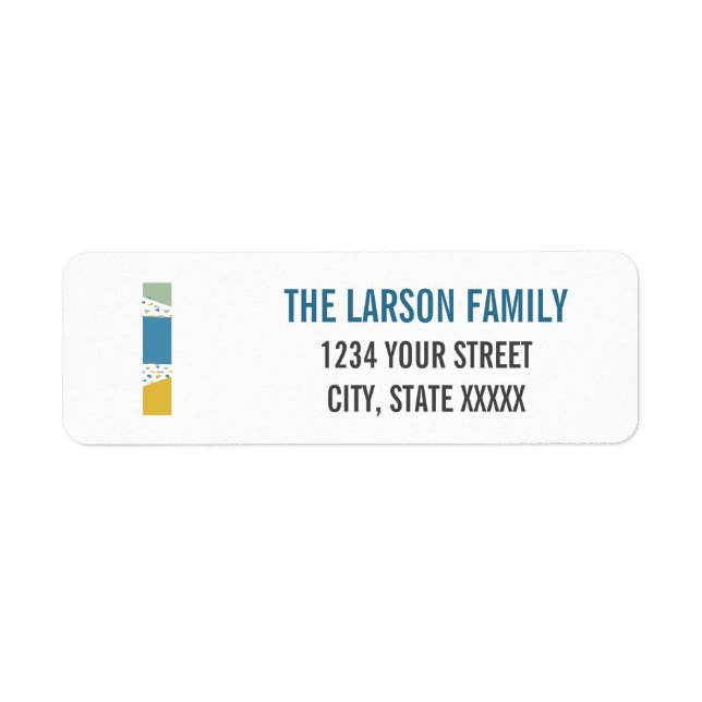 Modern Abstract Letter L Monogram Initial Address (Front)