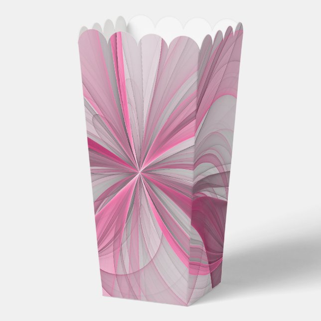 Modern Abstract Light Pink Gray Fractal Design Favor Box (Front)