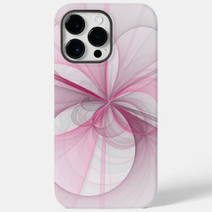 Modern Abstract Light Pink Grey Fractal Design Case-Mate iPhone 14 Pro Max Case