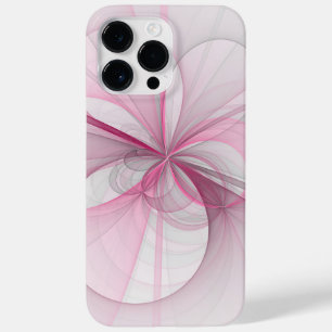 Modern Abstract Light Pink Grey Fractal Design Case-Mate iPhone 14 Pro Max Case
