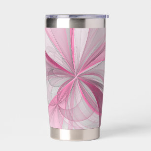 Modern Abstract Light Pink Grey Fractal Design Insulated Tumbler