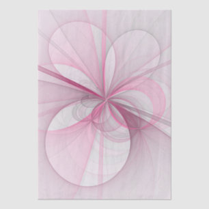 Modern Abstract Light Pink Grey Fractal Design Tissue Paper