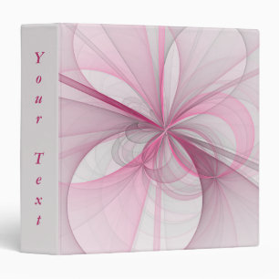 Modern Abstract Light Pink Grey Fractal Text Binder