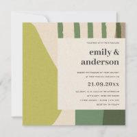 MODERN ABSTRACT LIME GREEN KRAFT ARTISTIC WEDDING