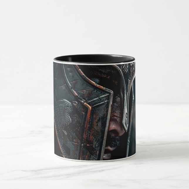 Modern Abstract Line Art Black Mug | Minimalist Co (Center)