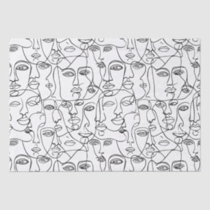 Modern Abstract Line Art Feminist Tissue Paper