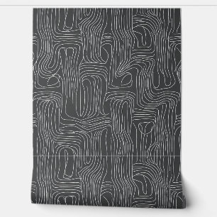 Modern Abstract Line Art Pattern Wallpaper