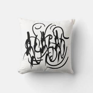 modern abstract line art throw pillow