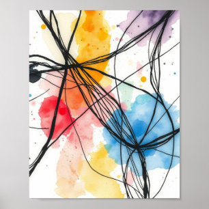 Modern Abstract Line Art Wall Prints Set of 3