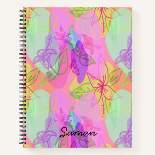 Modern Abstract Line Floral Art  Notebook