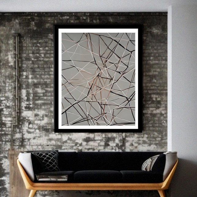 Modern Abstract Lineal gold black grey  Poster (Creator Uploaded)