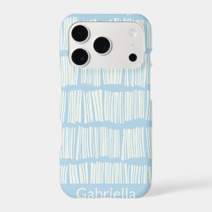 Modern Abstract Lines Pattern in Blue Personalized